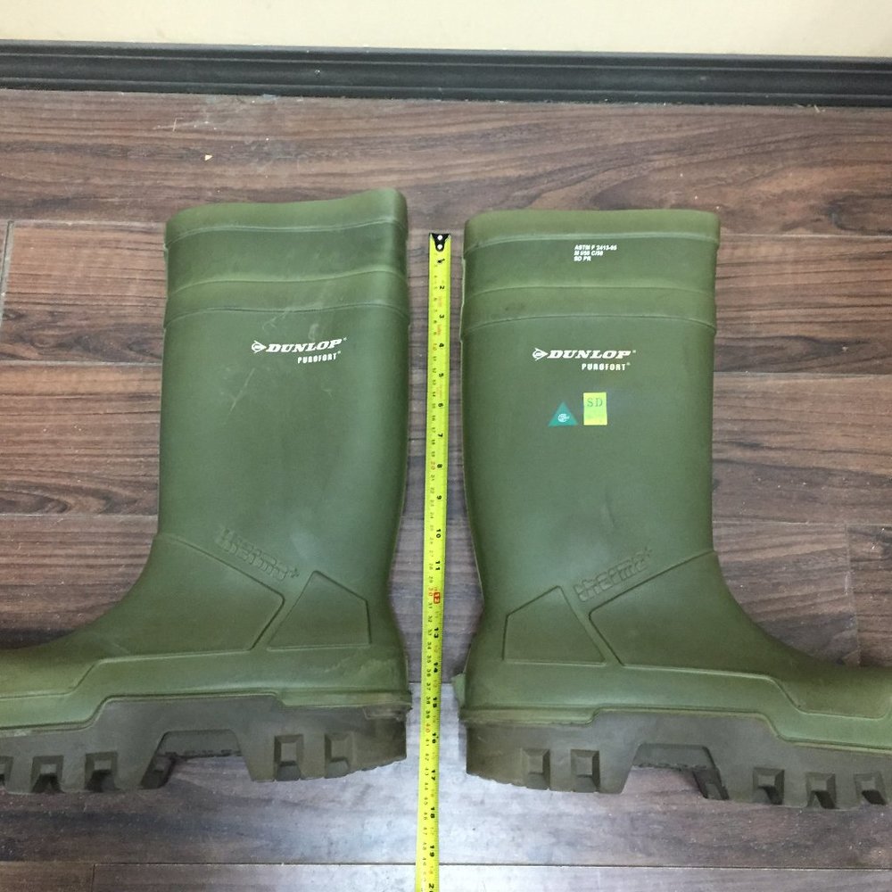 Dunlop Men's Size 15 Purofort Thermo+ Boots Steel Toe Extreme Cold Weather Olive - Picture 9 of 12